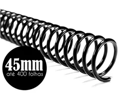 Espiral para encadernao 45mm para 400 folhas com 16 unidades preto