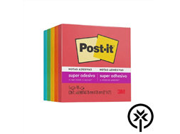 Post-it cubo 654 76mm x 76mm Telha/Laranja/Amarelo/Verde/Azul 3M